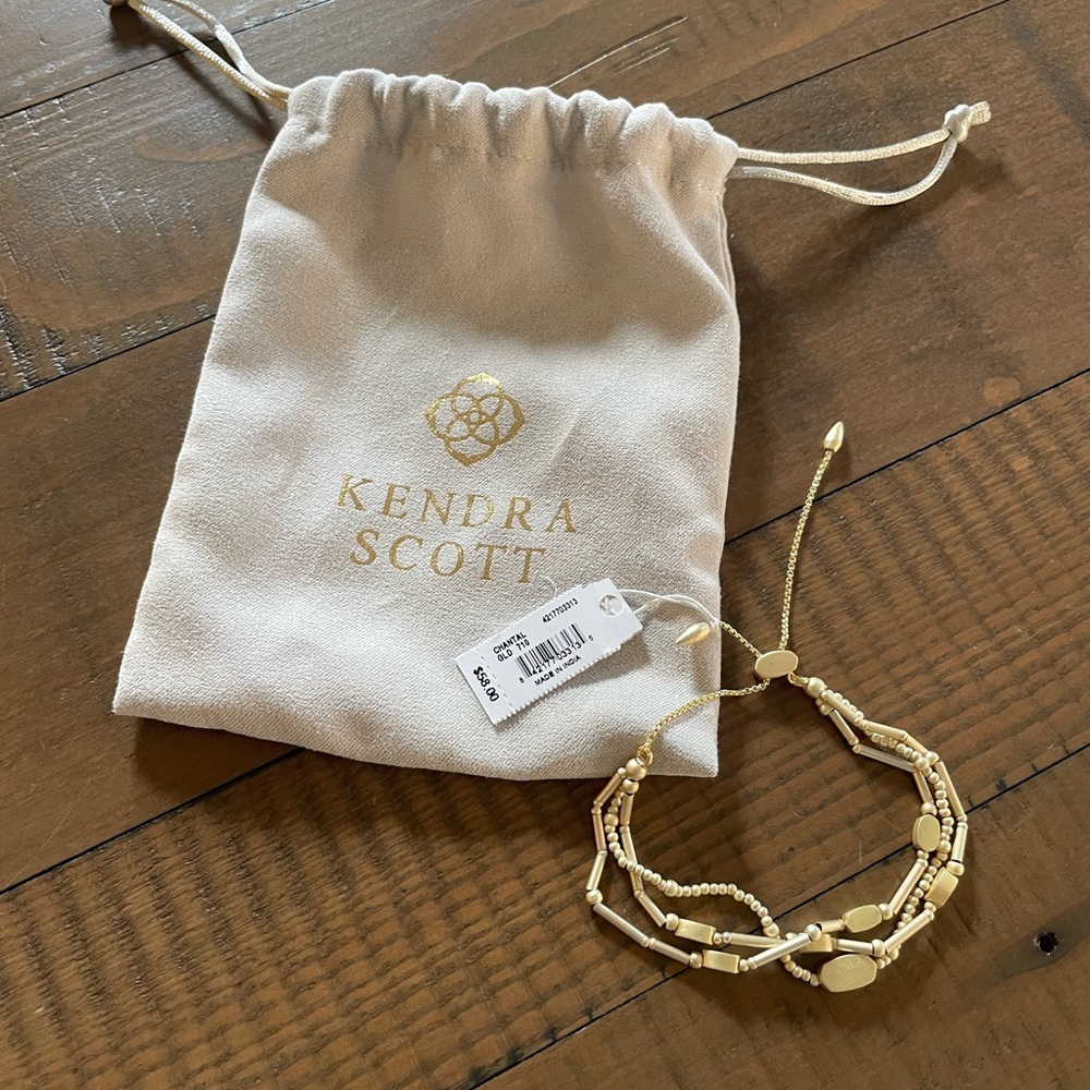 NWTs Kendra Scott gold beaded bracelet
